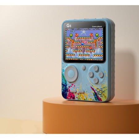 GARRACTION GOLD G5, with a gamepad, AV cable, 8 bits, 800 games, blue