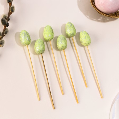Skewers "Easter egg", green color, set 6 pcs.-2