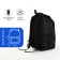 Youth backpack on a zipper, 4 pockets, black/blue color