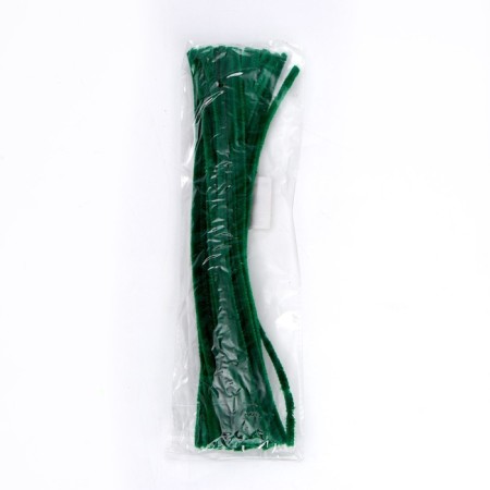 Wire with pile for crafts and decor set of 50 pcs., Size 1 pc. 30 × 0.6 cm, emerald color-3