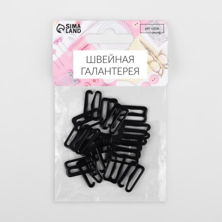 Hand hook, metal, 15 mm, 20 pcs, black color-2