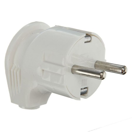 Electric fork Universal A105, with grounding, corner, 16 A, 250 V, euros, white