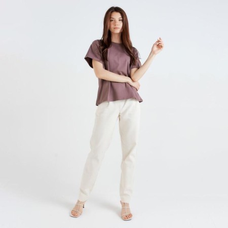 Women's T-shirt Minaku Regular Fit: brown color, river 42-2