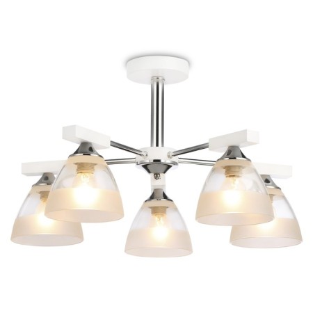 Suspended chandelier Ambrella Light, Traditional, TR9093, 5HE27, white color, chrome-1