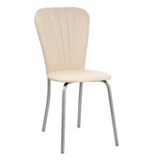 Cafe-2 chair, silver metallic/milk reptile