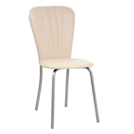 Cafe-2 chair, silver metallic/milk reptile
