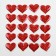 Decorative hearts, set 20 pcs., Size 1 pcs: 3.5 × 2.5 cm, red color