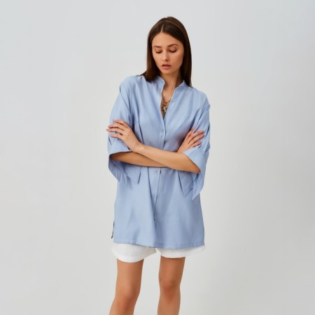 Women's shirt Minaku: Casual Collection Blue color, river 50-2