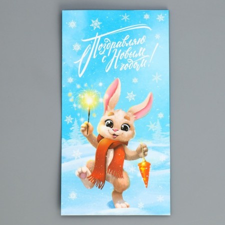 A package without pens “Happy New Year!”, Fox and bunny, 10 x 19.5 x 7 cm, New Year-5