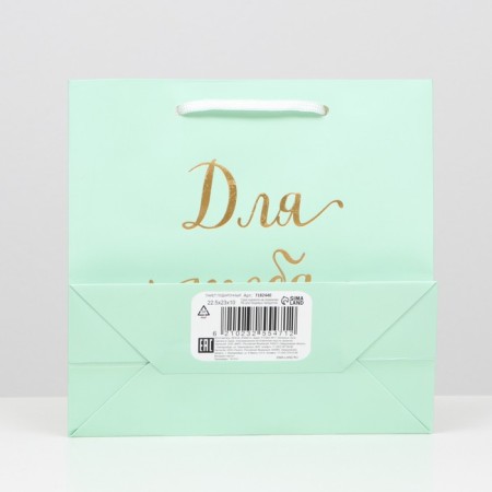 Package gift craft "For you", Green, 22.5 x 23 x 10 cm, set 12 pcs.-1