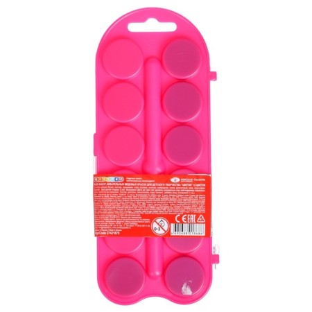 Honey watercolor ZHK "Flower", 12 colors, pink plastic case, without brush-4
