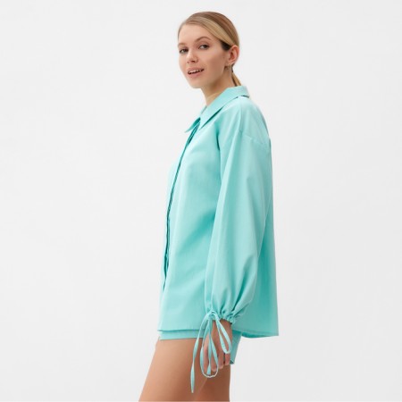 Female set (blouse, shorts) minku: casual collection mint color, river 44-4