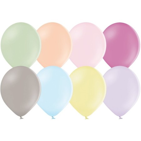 Latex ball 12 "Makarun", pastel, set of 15 pcs., Mix