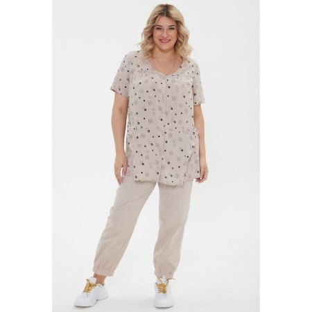 Female blouse, size 54, beige color-1