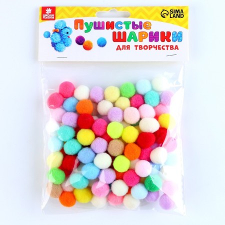 A set of textile details for the decor "bombs" 100 pcs. set, size 1 pc. 1.2 cm, mix colors-4