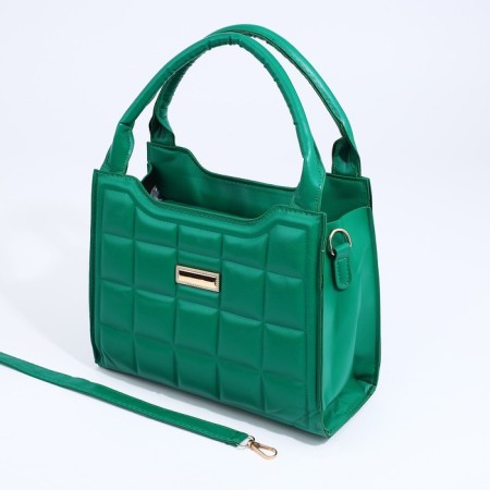 Bag Female Tout with zipper, green color-5