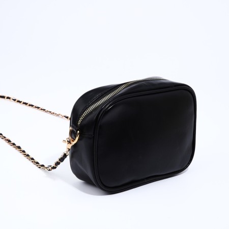 Bag Cross-Bodi with a zipper, black color-1
