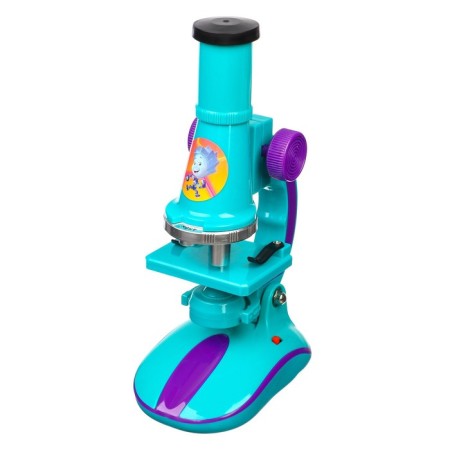 Microscope fixiki with a set for research, light, mix-10