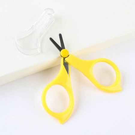 Scissors children's, manicure, with a cap, yellow color-4