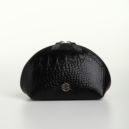 Cosmetic bag with lightning Textura, black color-1