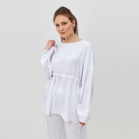 Women's costume (tunic, trousers) minku: casual collection color white, size 48-3