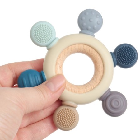 Silicone rejector "Massager", gray, purple color, mum & baby-9