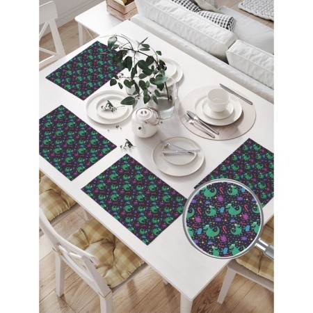 A set of napkins for setting the Dragon with a gift, rectangular, size 32x46 cm, 4 pcs-1