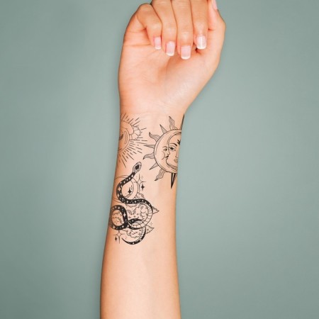 Tattoo on the body Black "Esoteric" set 10 pcs 6x6 cm-2