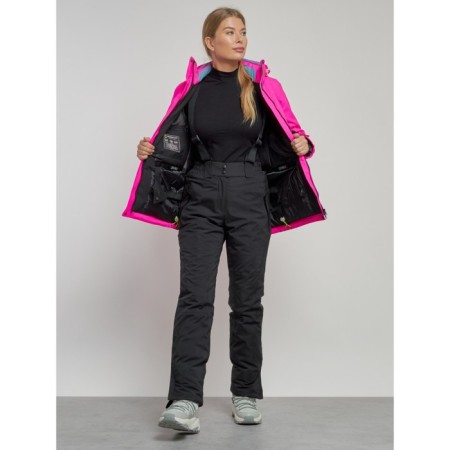 Ski jacket women's winter, size 44, pink color-11
