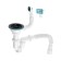 Aquant siphon for washing, 3 1/2 "x40 mm, straight -up/round overflows, with corrugation, direct -flowing, black