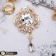 Brooch "Empress" circle, white color in gold