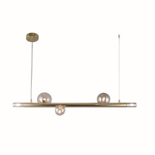 Suspension Indigo lamp, 11026/5pl Gold. 5x28W, G9, 1000x220x245/1420 mm, Amber color