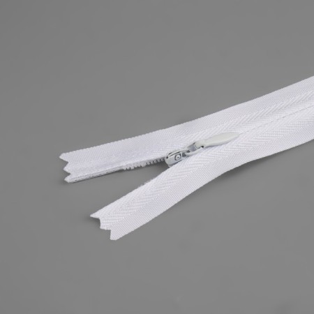 Lightning secret, No. 3, non -income, automatic lock, cotton, 50 cm, white color-1