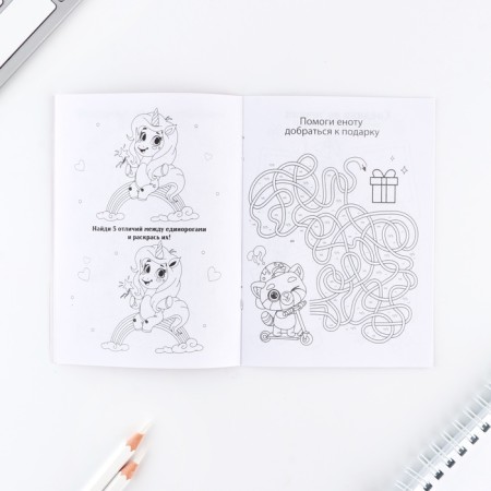 Set: notebook A6, pencils (2 pcs.) And wax crayons (4 pcs) "Blow this spring"-7