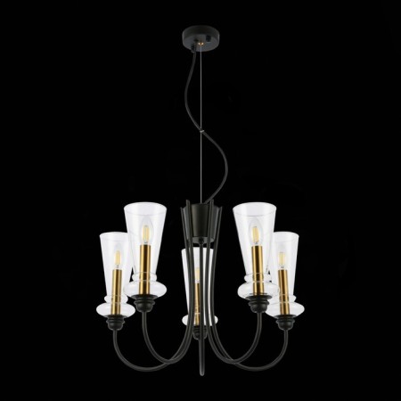 Suspended EVOLUCE lamp. Sle112403-05. Rammo. 5x40 watts, E14, 54x54x44 cm, black color-2