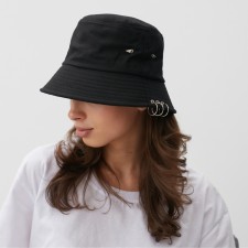 Panama Minaku with rings, black color, size 56-58