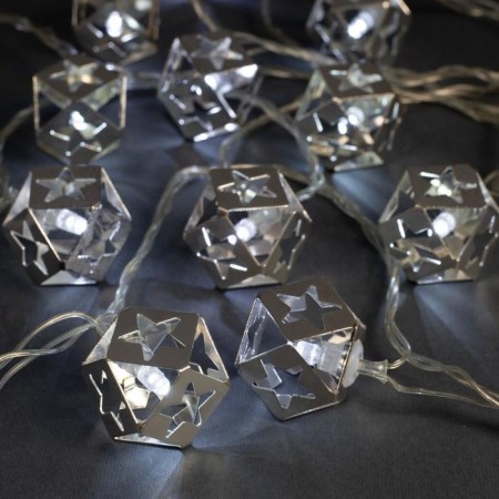 Garland “thread” 4 m with nozzles “cube star”, ip20, transparent thread, 20 LED, white glow, 8 modes, 220 V