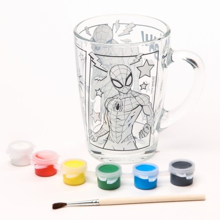 Painting of a glass mug, 300 ml "Super-Men", Spider-Man-1