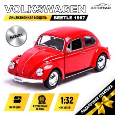 Metal Metal Volkswagen Beetle 1967, 1:32, doors, inertia, red color open