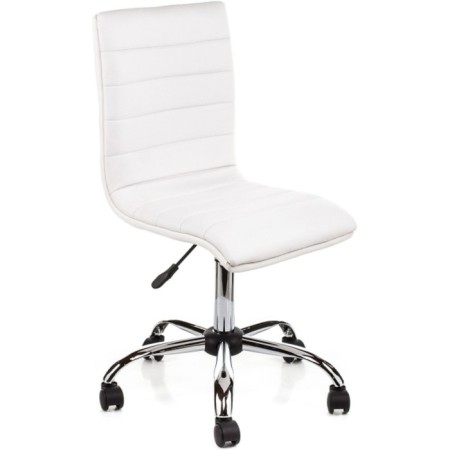 Computer chair MIDL eco -leather/metal, white/chrome 40x44x90 cm