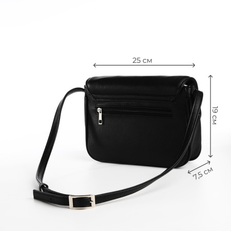 Women's bag Textura, messenger, small size, black color-2
