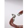 Bracelet with rhinestones "shining" three rows, red color in silver, 18 cm
