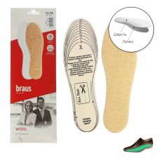 Insoles insulated Braus Wool, wool, latex, size 35-46