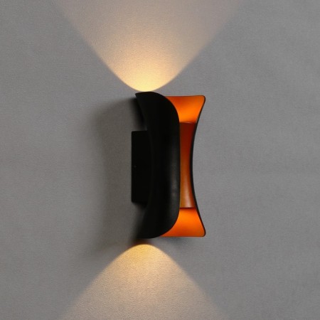 Facade lamp "Elegant", FSD-035, 10W, 3000k, 1 beam, IP65, 220V, layer, black and gold. 10084-3