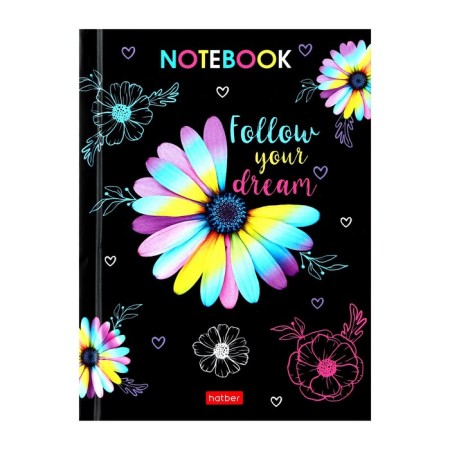 Notebook, A6, 64 sheets, in a cage/ruler, "Margarita", a solid cover, matte lamination, an offset block 60g/m2