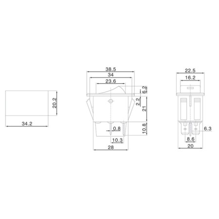 Klavikh switch 12V 35A (4C) On -OFF with blue LED backlight (ASW-17D) Rexant-1