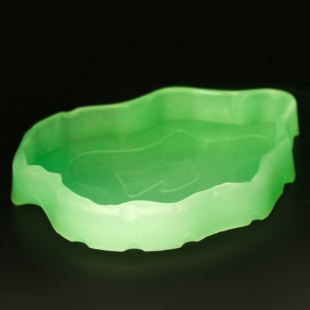 Terrarium feeding trough glowing in the dark, 13 x 8.5 x 2 cm-3
