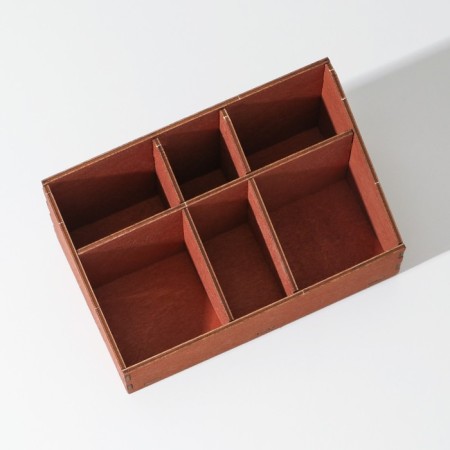 Dilanly wooden organizer for tea and kitchen utensils, 17.2 × 10.4 × 8.8 cm, mokko color-2