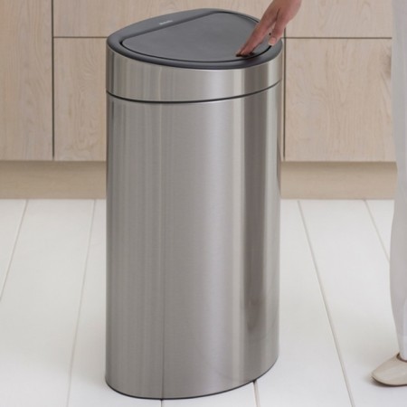 Garbage bucket Brabantia Touch Bin New, with protection against fingerprints, steel color, 40 liters-4