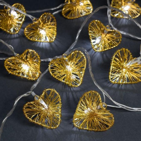 Garland “thread” 4 m with nozzles “heart of wire”, ip20, transparent thread, 20 LED, glow warm white, 8 modes, 220 V